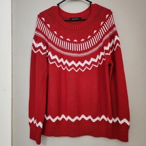 Merokeety Sweater Women's Size Large Pullover Trendy Crew Neck Long Sleeve Knit